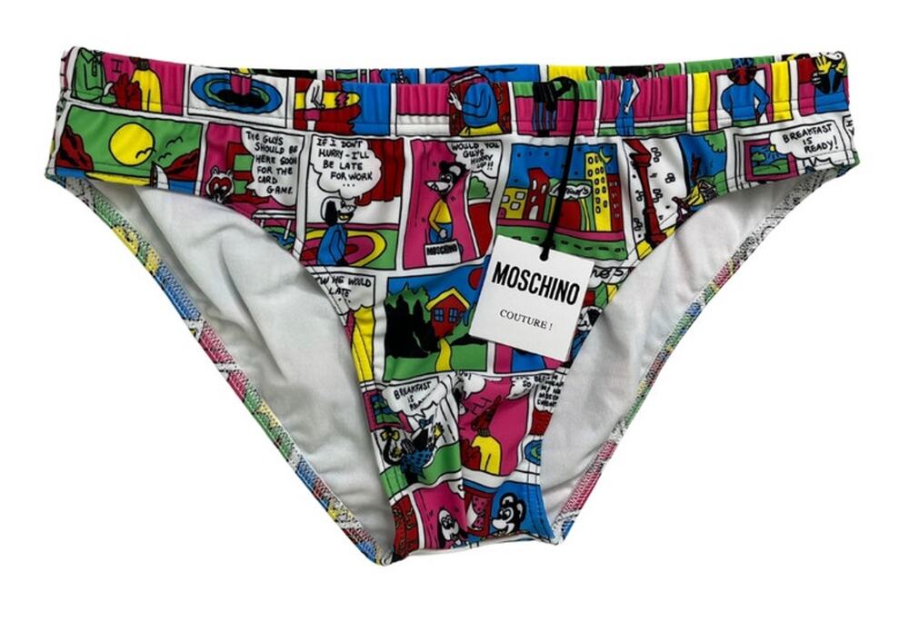 4-98 MOSCHINO x JEREMY SCOTT Men's NWT Speedo Swimsuit Comics XL/US36/EU52